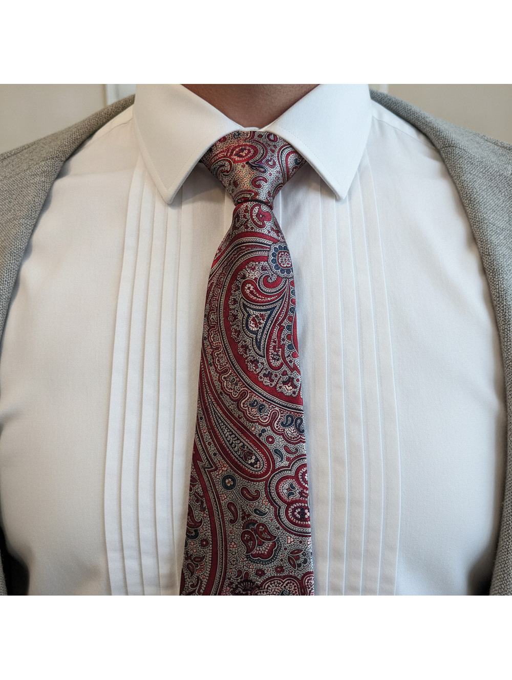 Countess Mara Men's Paisley Silk Tie in Red and Blue